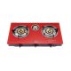 AARDEE 3-Burner Glass Top Gas Cooker ARGS-3GB FFD in Red