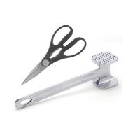 Hashtag Pack of 2 Meat Mallet Steel Hammer With Kitchen Scissor