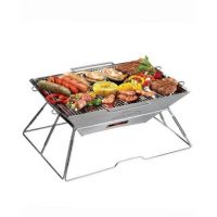 5 Dollar Shop BBQ Grill With Skewers Stainless Steel Foldable