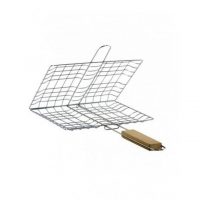 Surprisesinside BBQ Grill Basket with Wooden Handle
