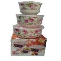 Potters and Crockers Pack Of 3 Printed Bowl Set