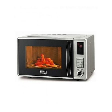 Black + Decker 23L Digital Microwave Oven with Grill MZ2310PG Silver