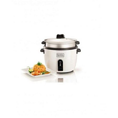 Black + Decker Automatic Rice Cooker 2.8 Litre RC2850 White