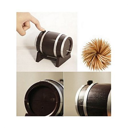 Casper Wine Barrel Toothpick Dispenser Brown