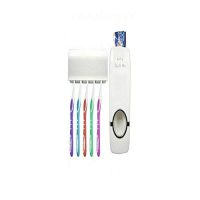 Click Touch Me Toothpaste Dispenser with Tooth Brush Holder White