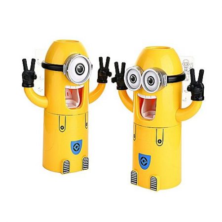 click2Deal Minion Toothbrush Holder & Toothpaste Dispenser Yellow