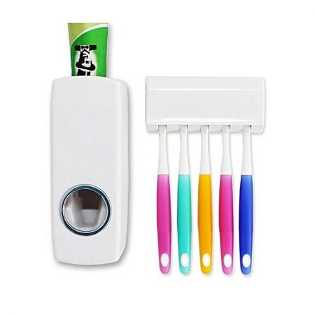 Daraz Home Toothpaste Dispenser with Tooth Brush Holder White