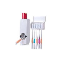 derwesh Toothpaste Dispenser And Tooth Brush Holder Set White