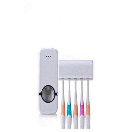 DK Electronics Toothpaste Dispenser & Toothbrush Holder Set