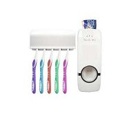 effimart Toothpaste Dispenser with Tooth Brush Holder White