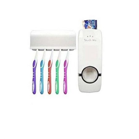effimart Toothpaste Dispenser with Tooth Brush Holder White