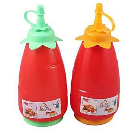 Just for you Pack Of 2 Ketchup, Condiment & Sauce Bottles Dispenser 625 Ml Red