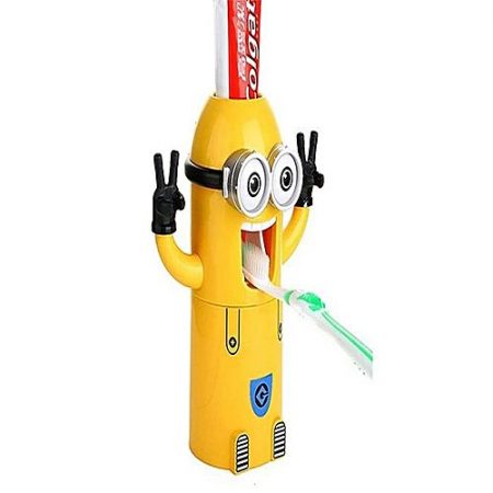 Non stop deals Minnion Tooth Paste Dispenser & Holder Yellow