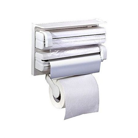 ShopnSave Kitchen Paper Roll Cutter/Dispenser White