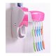 Techmanistan Toothpaste Dispenser With Toothbrush Holder Pink & White