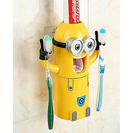 Technical Store Minion Toothpaste Dispenser & Brush Holder Yellow