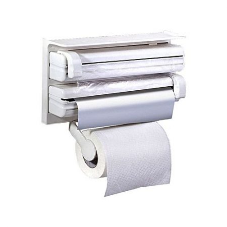 Threads 3 in 1 Wall Mounted Kitchen Paper Dispenser Silver