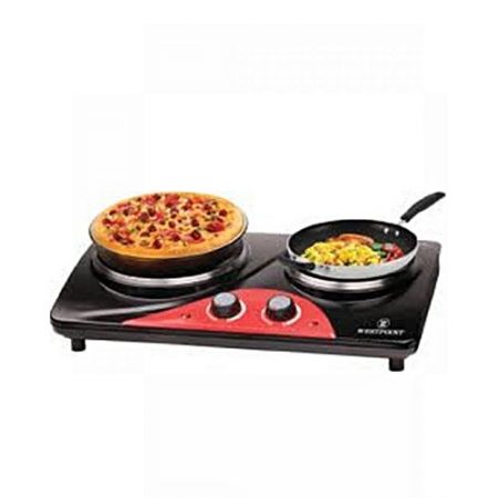 Westpoint Official WF272 Deluxe Double Hot Plate Black & Red
