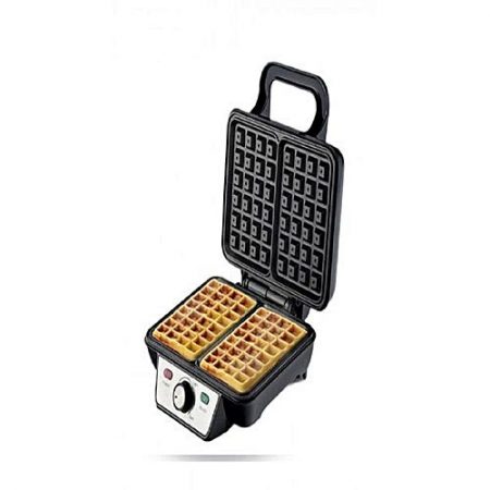 Anex WF8102 Deluxe Waffle Maker 1000 Watts Black & Silver