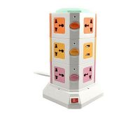 Vertical Secure Power Sockets with USB Port Multicolor