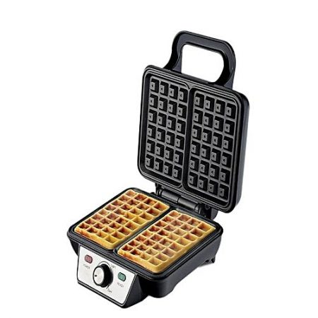 Westpoint Official WF8102 Deluxe Waffle Maker 1000 Watts Black & Silver