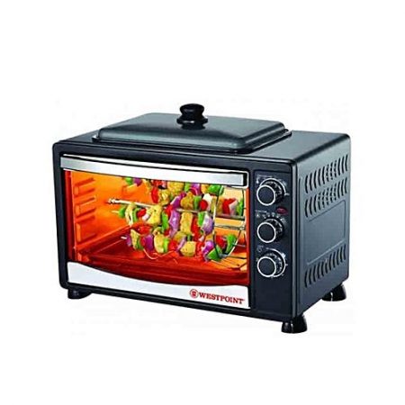 Westpoint WF3800RKD 42 LTR Toaster Oven with Hot Plate Black (Brand Warranty)