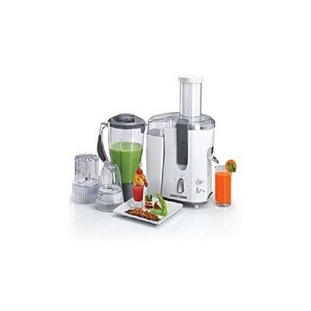 Black + Decker JBGM600 Food Processor Juicer, Blender, Grinder & Mincer Steel Sieve White