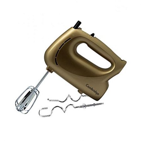 Cambridge Appliance HM 0308 4 Speed Control, 2 Beaters & Hook 200 watts Egg Beater & Hand Mixer Golden