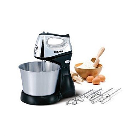 Geepas Ghm5461 Stand Mixer Black & Silver