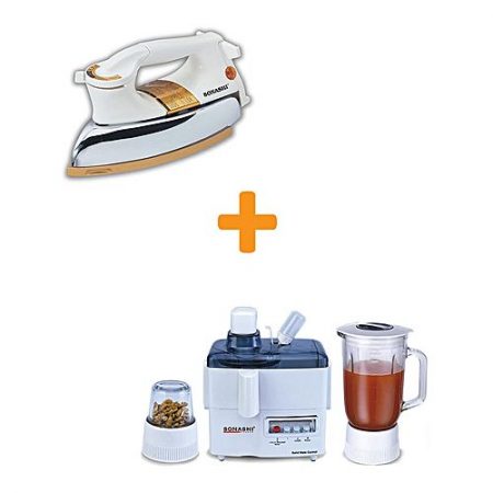 Sonashi SJB512 3 in 1 Juicer Blender with Free Heavy Weight Iron White