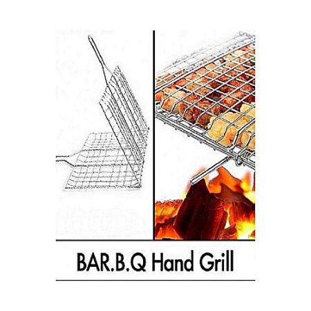 Alshops pk Bbq Stainless Steel Hand Grill Large