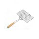 BBQ Grill Basket with Wooden Handle Silver