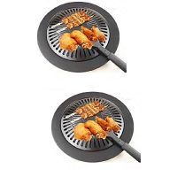Chefmaster Pack of 2 Smokeless Indoor Barbecue BBQ Grill Black
