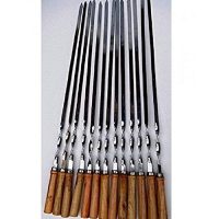 Click Here Stylish Bbq Skewers Wooden Handle 12 Pcs