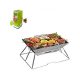 Click Shopping Pack of 2 Stainless Steel Foldable BBQ Grill With Mini Manual Meat Grinder