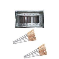 CRACKERS Pack Of 13 Bbq Grill With Free Skewers Silver