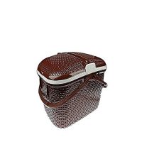 CRACKERS Portable Picnic And Carry Basket With Lid (Brown)