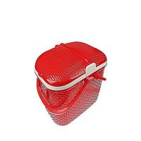 CRACKERS Portable Picnic And Carry Basket With Lid (Red)