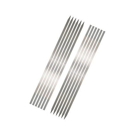 e2b Pack of 12 BBQ Flat Tikka Skewers Silver