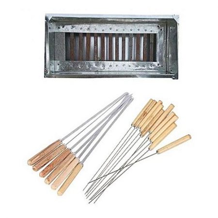 Hedge Over BBQ Grill With 12 Skewers Medium