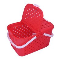 H.N.Store Portable Picnic And Carry Basket With Lid Red