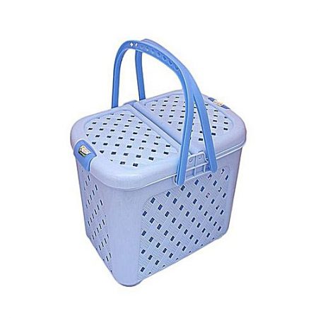 Imported Chacha Picnic And Carry Basket With Lid (Blue)