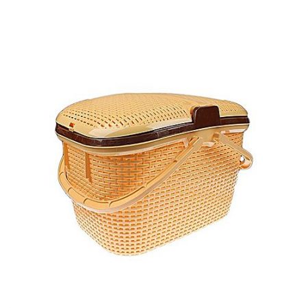 Imported Chacha Portable Picnic And Carry Basket With Lid (Yellow)