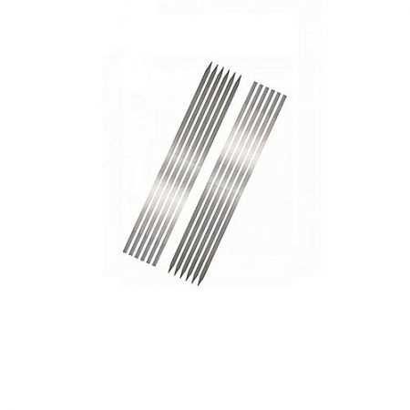 Jagga 12 Pcs Bbq Flat Tikka Skewers Silver