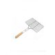 Mahmar2 BBQ Grill Basket with Wooden Handle Silver