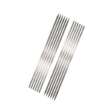 Make You Up Pack Of 12 Bbq Flat Tikka Skewers Silver