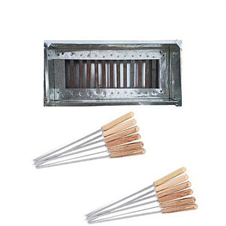 MIDWAY BBQ Grill With 12 Skewers Silver