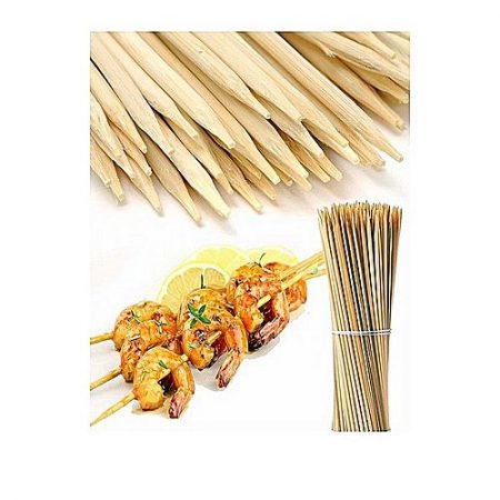 NAHE Pack Of 100 Wooden Skewers Sticks Bbq Shashlik Sticks