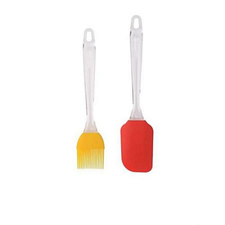 Pack of 2 Spatula &BBQ Oil Brush Transparent