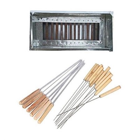 SF Collections A Quality 18 Gauge BBQ Grill with 12 free Skewers Medium